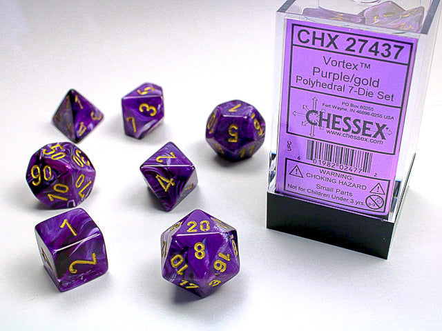 Chessex Polyhedral 7 Die Würfel-Set Opaque Gelb/Schwarz