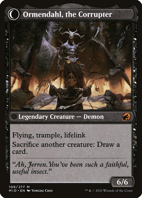 Jerren, Corrupted Bishop // Ormendahl, the Corrupter - Back Face