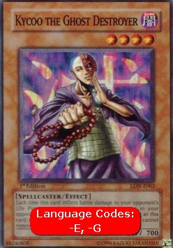 Kycoo, Geistzerstörer (V.1) LON-062 Super Rare Light Played Deutsch 1. Auflage