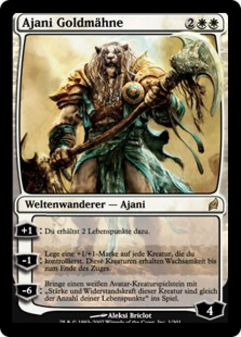 Ajani Goldmähne LRW-1 Rare Light Played Deutsch Foil
