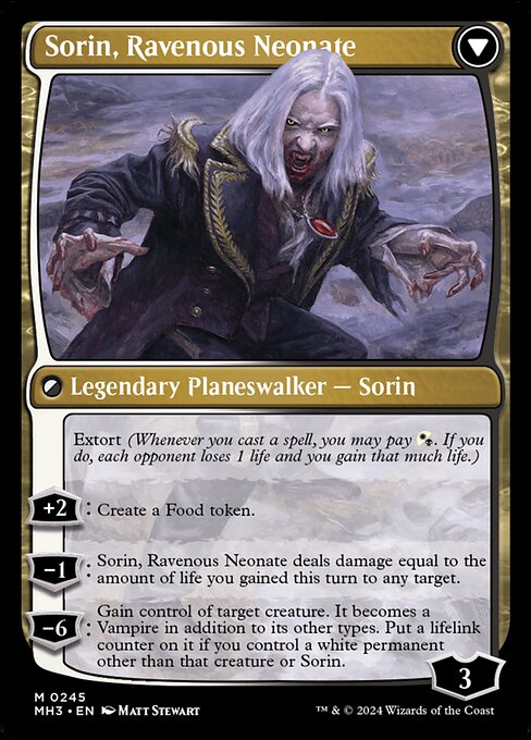 Sorin of House Markov // Sorin, Ravenous Neonate - Back Face