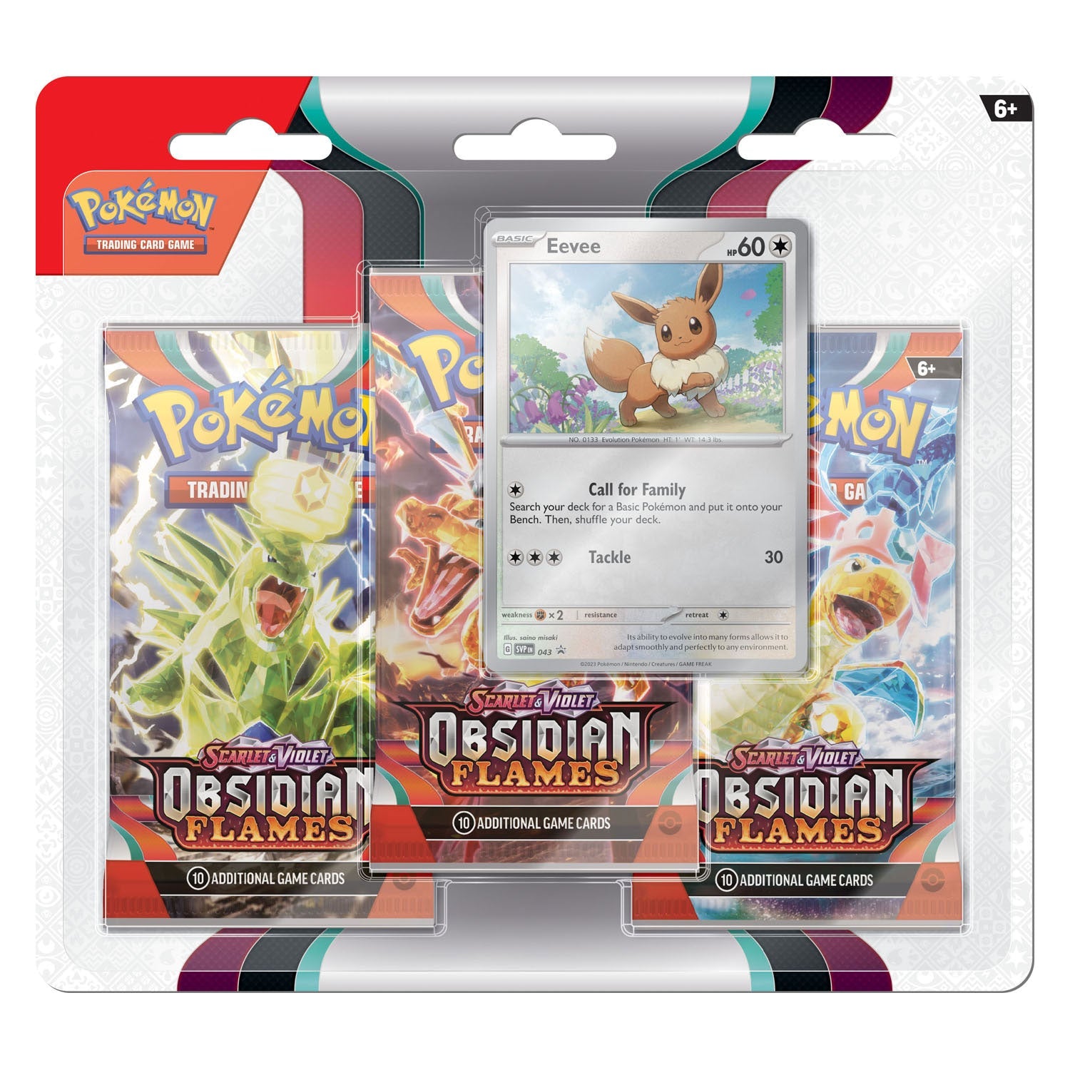 Pokémon Scarlet & Violet Obsidian Flames- 3-Pack Blister Evoli - EN