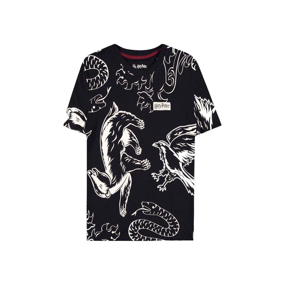Harry Potter Girlie T-Shirt Heraldic Animals WB AOP - L