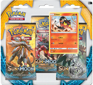Pokémon - Sun and Moon - 3-Pack Blister Litten - englisch