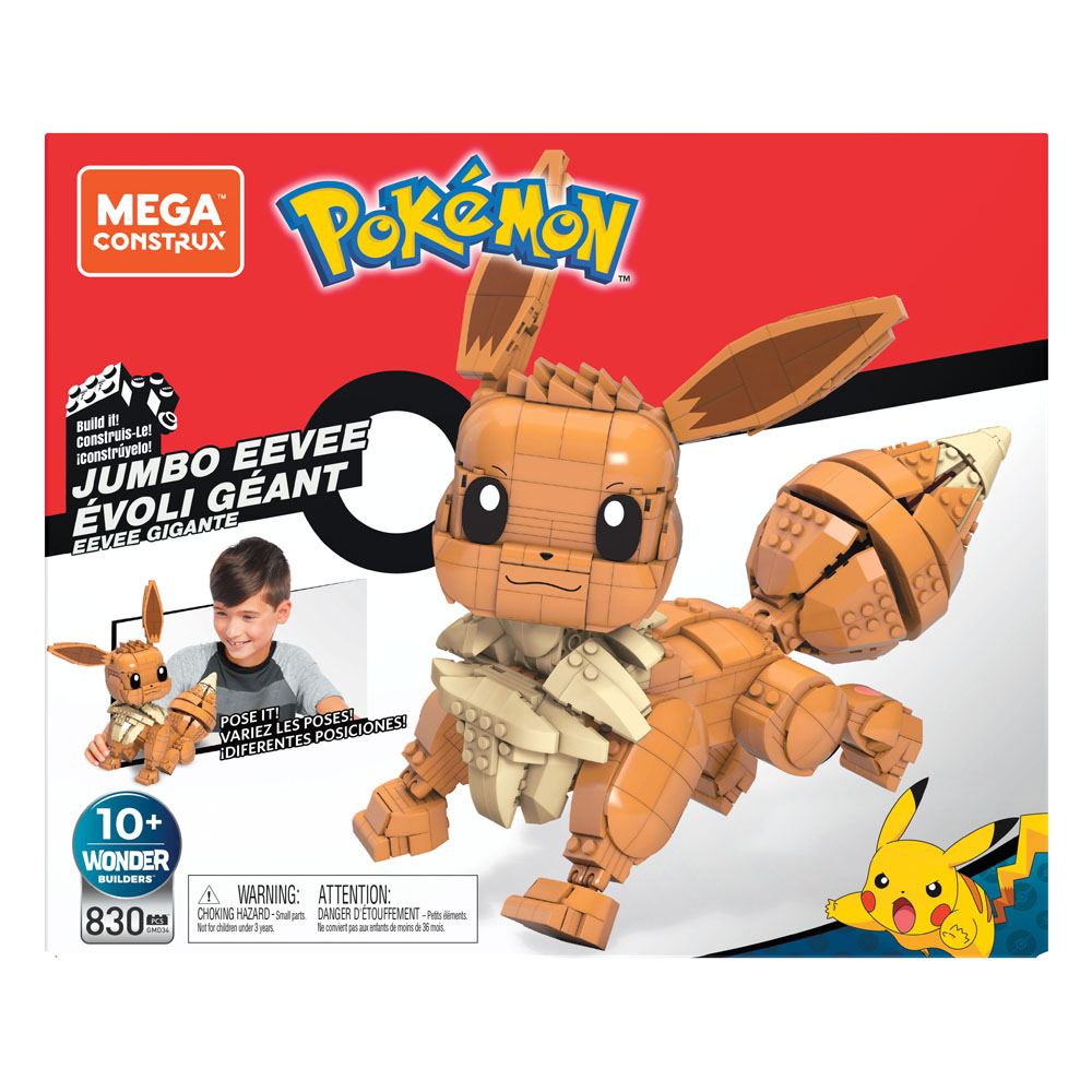 MATTEL Pokémon Mega Construx Wonder Builders Bauset Jumbo Evoli 29 cm