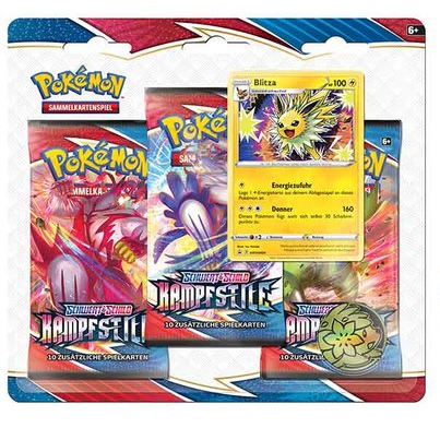 Pokémon SWSH05 - Kampfstile - 3-Pack Blister - Blitza - deutsch