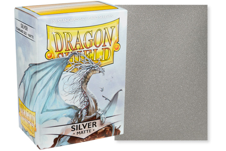Dragon Shield Standard Size Matte Sleeves - Silver (100 Sleeves)
