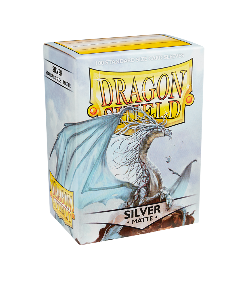 Dragon Shield Standard Size Matte Sleeves - Silver (100 Sleeves)