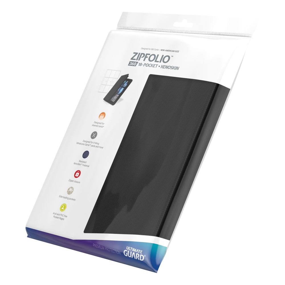 Ultimate Guard Zipfolio 360 - 18-Pocket XenoSkin Mini American Schwarz