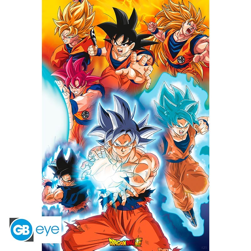 DRAGON BALL SUPER - Framed Poster Maxi 91.5x61 - Goku's transformations