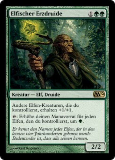 Elfischer Erzdruide M12-172 Rare Light Played Deutsch Foil