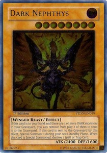 Finstere Nephthys PTDN-DE018 Ultimate Rare Played Deutsch 1. Auflage