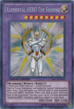 Elemental HERO The Shining PRC1-V01 Secret Rare Good Englisch