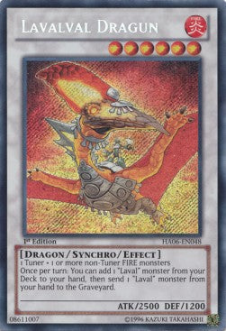 Lavalval-Dragoon HA06-048 Secret Rare Light Played Deutsch 1. Auflage