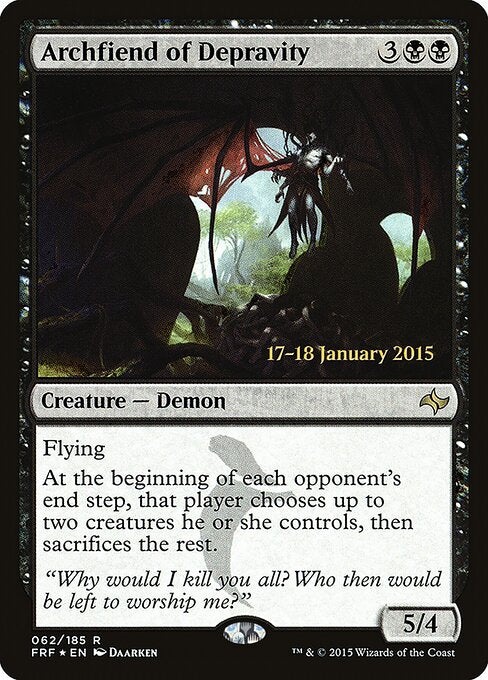 Archfiend of Depravity PFRF-62 Rare Excellent Englisch Foil