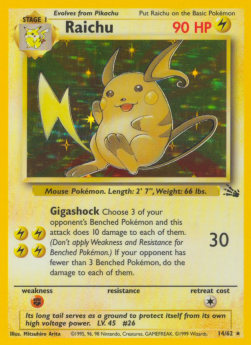 Raichu FO-14 Holo Rare Poor Deutsch