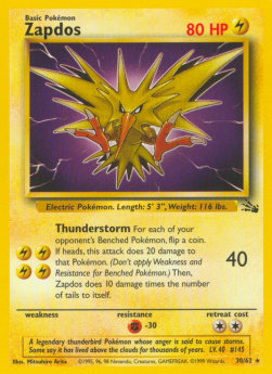 Zapdos FO-30 Rare Excellent Englisch