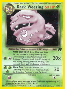 Dark Weezing TR-14 Holo Rare Excellent Englisch