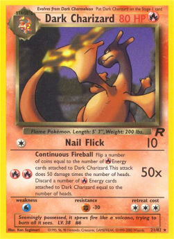 Dark Charizard TR-21 Rare Good Englisch