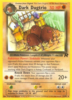 Dark Dugtrio TR-23 Rare Light Played Englisch