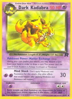 Dark Kadabra TR-39 Uncommon Light Played Englisch