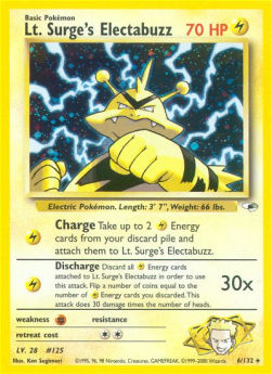 Lt. Surge's Electabuzz GH-6 Holo Rare Poor Englisch