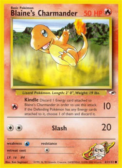 Blaine's Charmander GH-61 Common Light Played Englisch