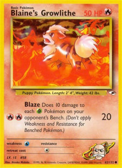 Blaine's Growlithe GH-62 Common Played Englisch