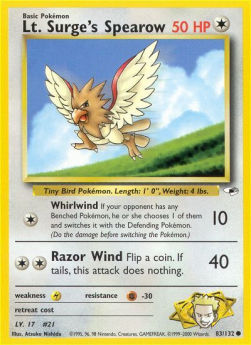 Lt. Surge's Spearow GH-83 Common Excellent Englisch