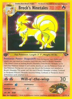 Brock's Ninetales GC-3 Holo Rare Played Englisch