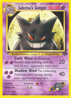 Sabrina's Gengar GC-29 Rare Excellent Englisch