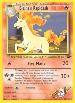 Blaine's Rapidash GC-33 Uncommon Light Played Englisch