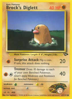 Brock's Diglett GC-67 Common Light Played Englisch