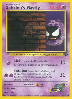 Sabrina's Gastly GC-96 Common Light Played Englisch
