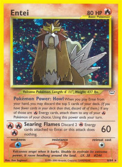 Entei NR-6 Holo Rare Excellent Englisch