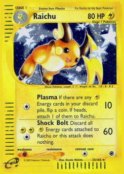 Raichu EX-25 Holo Rare Played Deutsch Reverse Holo
