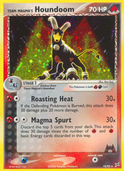 Team Magmas Hundemon (F/D) MA-10 Holo Rare Light Played Deutsch