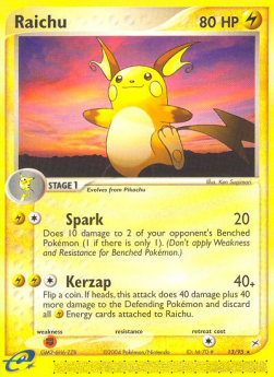 Raichu MA-13 Rare Light Played Deutsch Reverse Holo