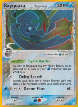 Rayquaza δ Delta Species (Hydro Barrier) HP-16 Holo Rare Played Englisch