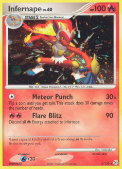 Infernape Lv.40 DP-5 Holo Rare Light Played Englisch Reverse Holo