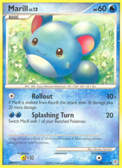 Marill Lv.12 DP-88 Common Light Played Deutsch Reverse Holo