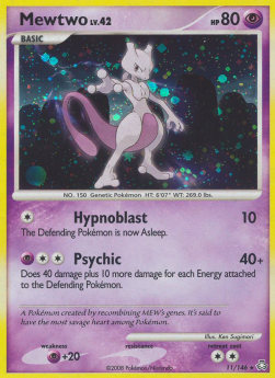Mewtu Lv.42 LA-11 Holo Rare Light Played Deutsch Reverse Holo