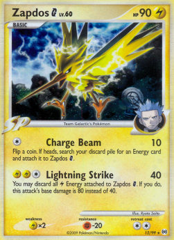 Zapdos AR-12 Holo Rare Played Deutsch