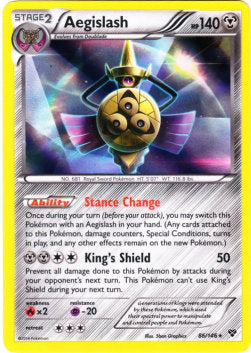 Aegislash XY-86 Holo Rare Played Französisch