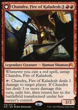 Chandra, Feuer von Kaladesh // Chandra, die tobende Flamme ORI-135 Mythic Good Englisch