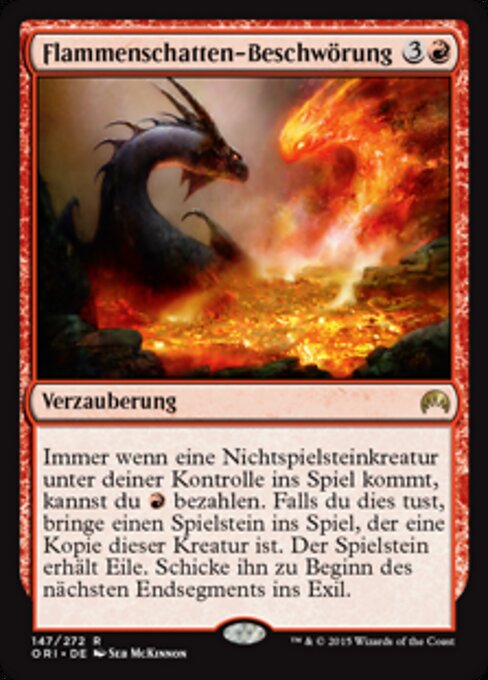 Flammenschatten-Beschwörung ORI-147 Rare Excellent Deutsch