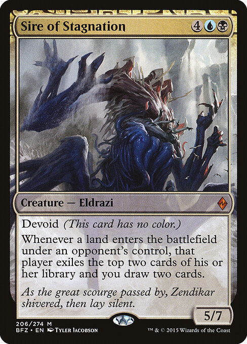 Sire of Stagnation BFZ-206 Mythic Excellent Englisch