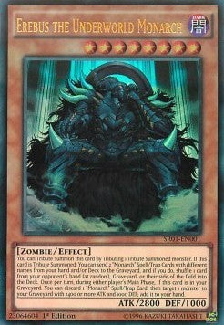 Erebus der Unterweltmonarch SR01-001 Ultra Rare Light Played Deutsch 1. Auflage