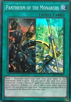 Pantheismus der Monarchen SR01-023 Super Rare Light Played Deutsch 1. Auflage