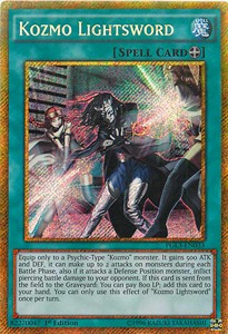Kozmo-Lichtschwert PGL3-033 Gold Secret Rare Light Played Deutsch 1. Auflage